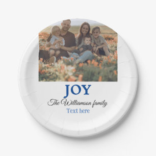 Joy Weihnachten Familienname Foto Urlaubspakete Pappteller