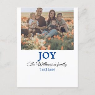 Joy Weihnachten Familienname Foto Urlaubspakete Postkarte