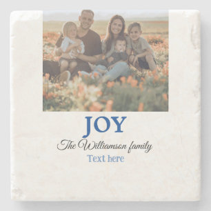 Joy Weihnachten Familienname Foto Urlaubspakete Steinuntersetzer