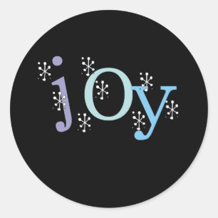JOY Weihnachten Winterurlaub Runder Aufkleber