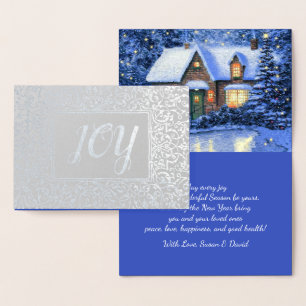 Joy. Weihnachtsurlaub Luxus Folienkarte
