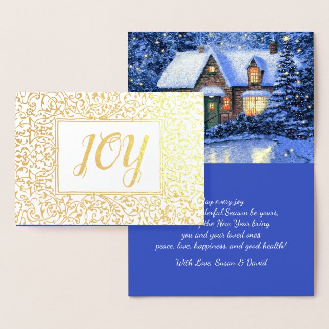 Joy. Weihnachtsurlaub Luxus Folienkarte (Anzeige)