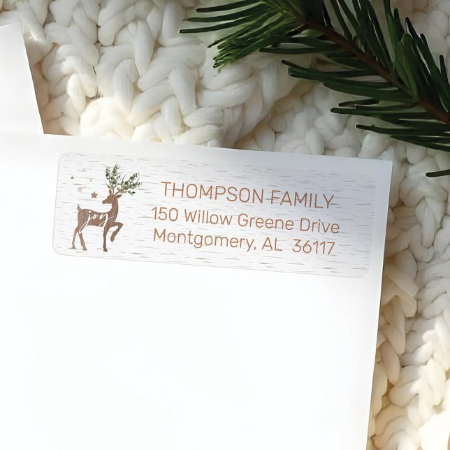 Joy | White Birch Bark Woodgrain Eukalyptus Deer (Joy | White Birch Bark Woodgrain Eucalyptus Deer Label)