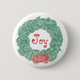 Joy Wreath Button