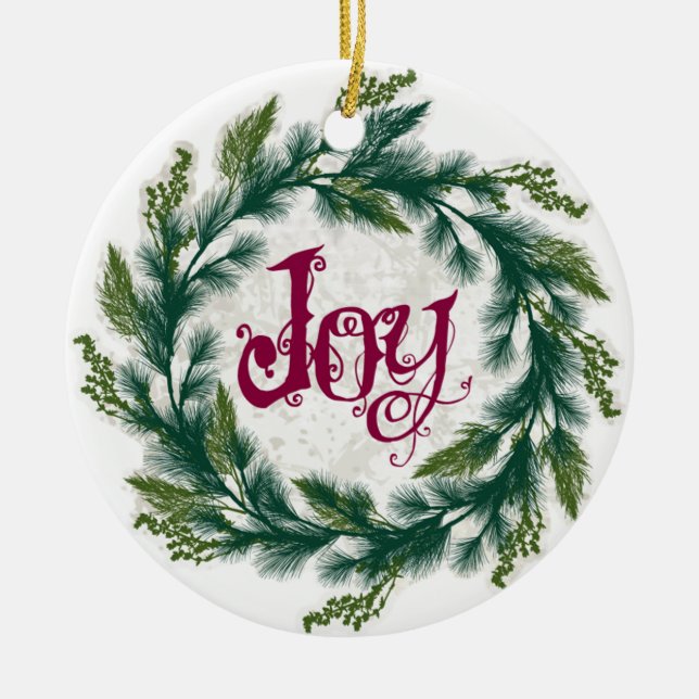Joy Wreath Christmas Ornament (Vorne)