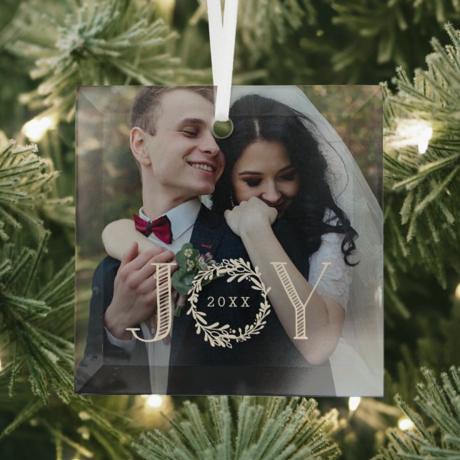 Joy Wreath Custom Foto Weihnachtsschmuck (Insitu)