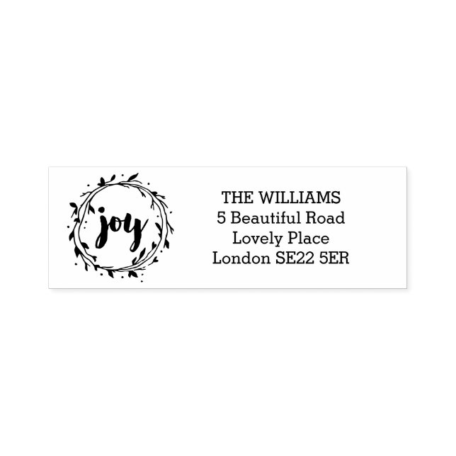 Joy Wreath Holiday Adresse Permastempel (Design)