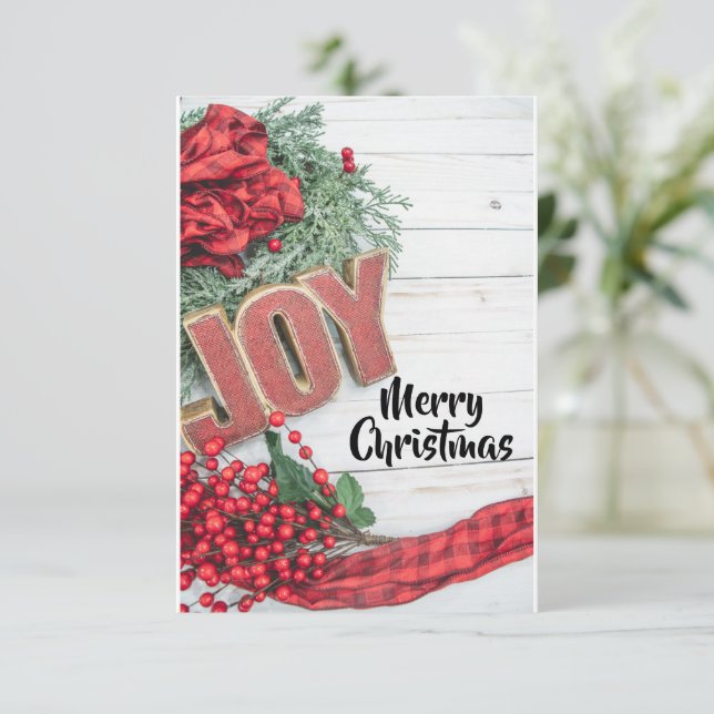 Joy & Wreath Holiday Collection Karte (Stehend Vorderseite)