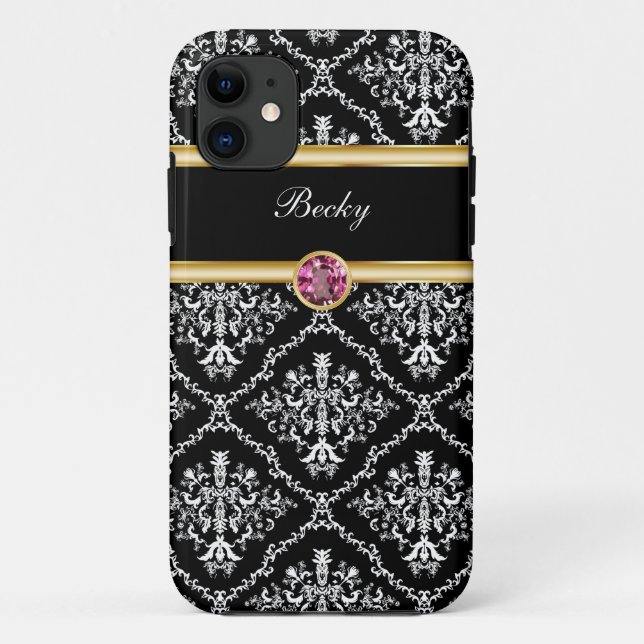Joyau classique iPhone 11 Coque Monogramme (Dos)