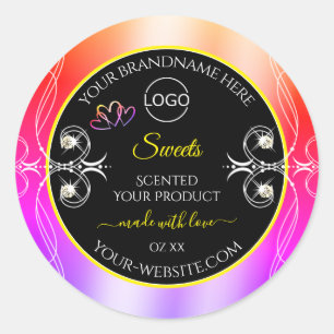 Joyaux colorés Rainbow Decor Logo Étiquette et noi