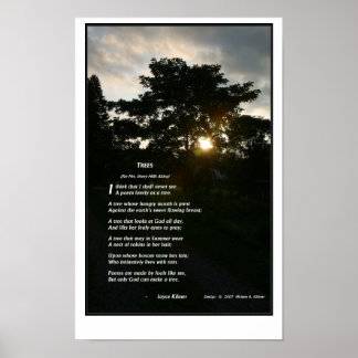 Joyce Kilmers "Trees"-Grafik von Miriam A Kilmer Poster