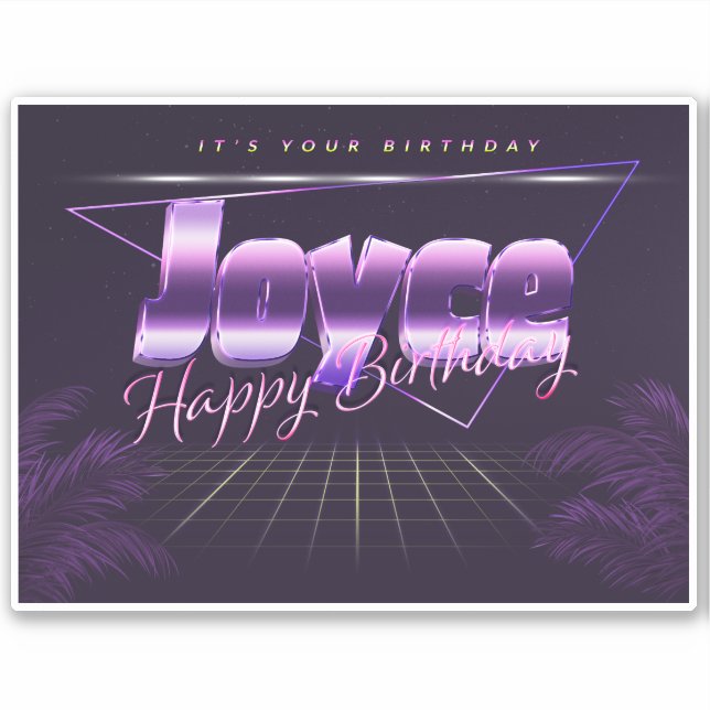 Joyce Nom Prénom lila retro Sticker (Devant)