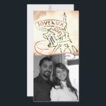 Joyeaux Noël Eiffel Tower Christmas Foto Card Feiertagskarte<br><div class="desc">This Christmas greeting card bears the eiffel tower in fun fountain-pen style line art, as well as "Merry Christmas and Happy New Year!" in French for that extra Parisian touch. Background is a faded sepia antique map of France, for even more vintage charm. A red flourish swirls over your own...</div>