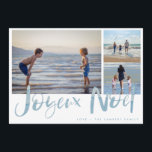 Joyeaux Weihnachten Beach Foto Weihnachtskarte<br><div class="desc">Familie drei Foto Collage "Joyeux Weihnachten" Strand Design Urlaubskarte. Angepasst mit drei Ihrer Lieblings-Fotos,  Gruß und Familienname.</div>