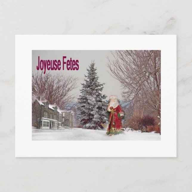 Joyeu Noel Feiertagspostkarte (Vorderseite)