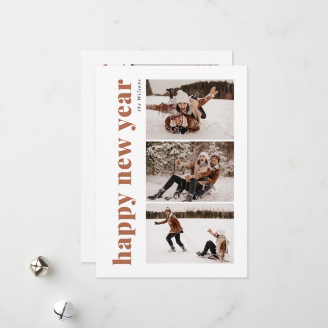 Joyeuse année les Wilson  Carte de vœux (Devant/Arrière en situation)