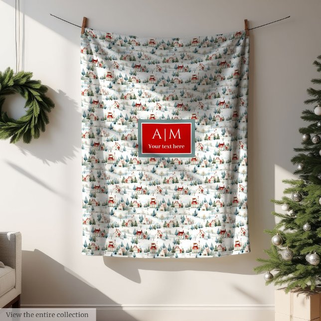 Joyeuse aquarelle moderne couverture cadeau de Noë (Modern watercolor merry Christmas gift blanket)