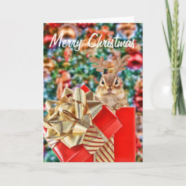 Joyeuse carte Chipmunk de Noël