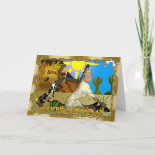 Joyeuse carte Cowboy 5e anniversaire