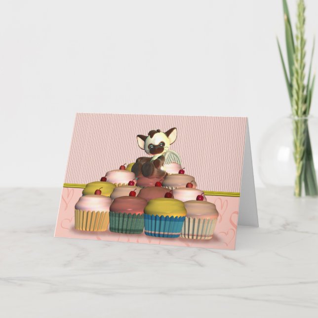 Joyeuse carte d'anniversaire avec petit ange de ch (Devant)