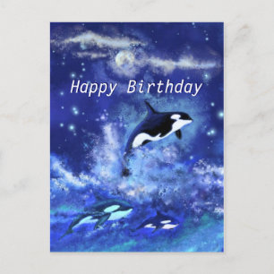 Joyeuse carte d'anniversaire des baleines tueuses 
