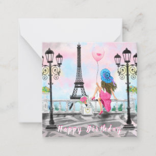 Joyeuse carte d'anniversaire Femme avec ballon à P