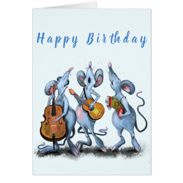 Joyeuse carte d'anniversaire Musique Mouse Band (Devant)