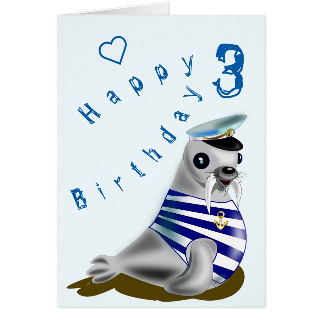 Joyeuse carte d'anniversaire Sceau marin votre ann (Devant)