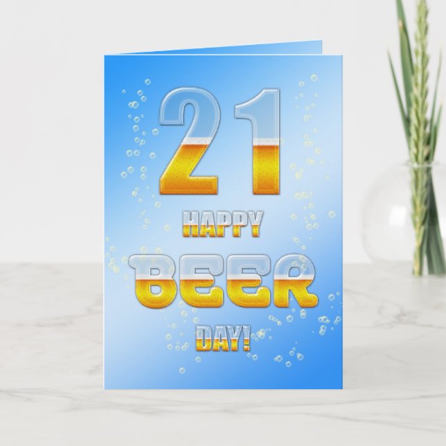 Joyeuse carte de 21e anniversaire de la fête de la (Devant)