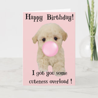 Joyeuse carte de chiot à bulle d'anniversaire!