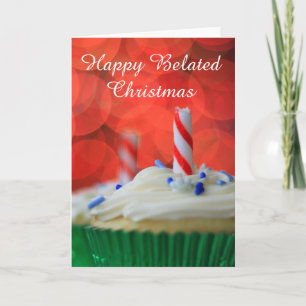 Joyeuse carte de cupcake de Noël tardive
