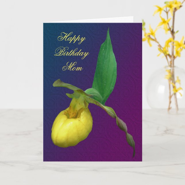 Joyeuse carte de fleurs à chlipper maman d'anniver (Fleur jaune)