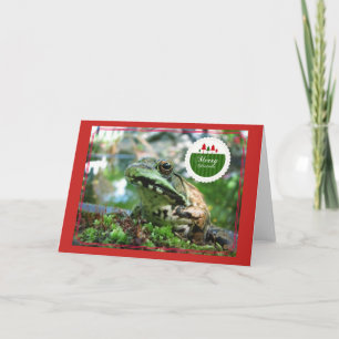 Joyeuse carte de grenouille de Noël