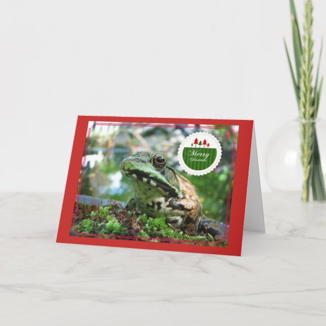 Joyeuse carte de grenouille de Noël (Devant)