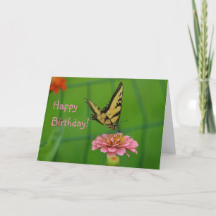 Joyeuse carte de Jardin aux papillons d'anniversai