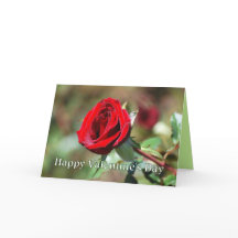 Joyeuse carte de la Saint-Valentin à la rose rouge