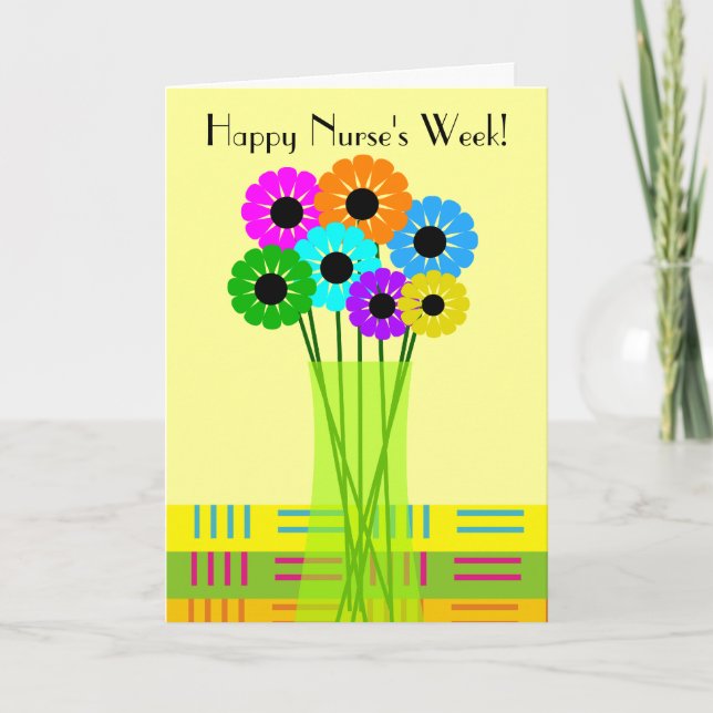 Joyeuse carte de la semaine des infirmières Floral (Devant)