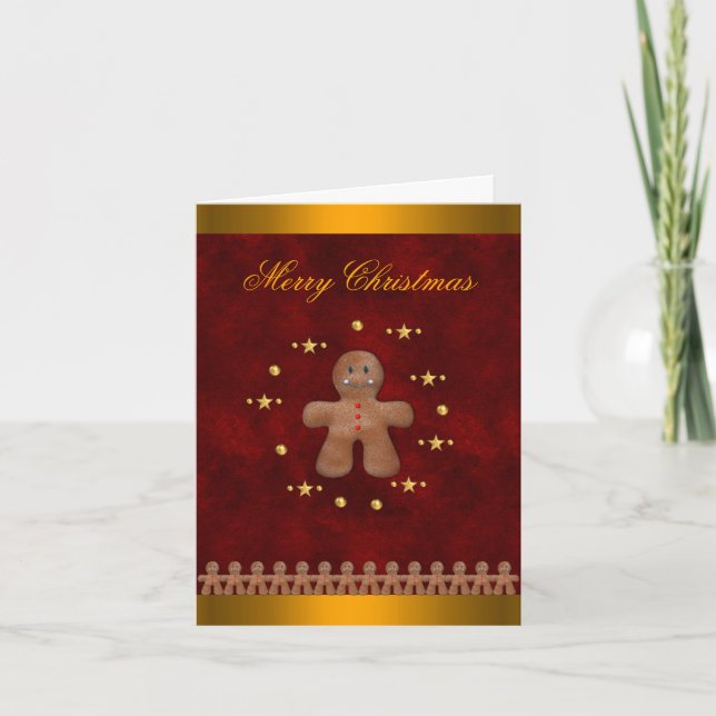 Joyeuse carte de Noël avec pain d'épices Hommes (Devant)