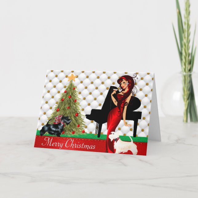 Joyeuse carte de Noël de la Femme Sophistiquée (Devant)