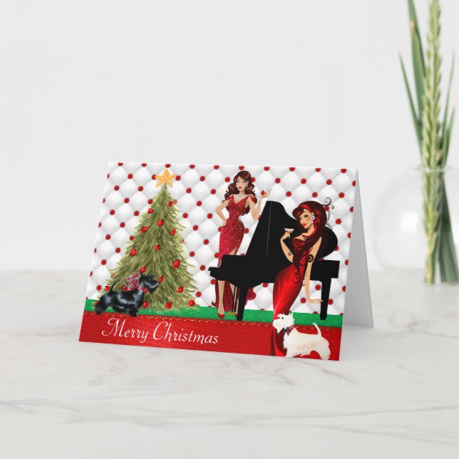 Joyeuse carte de Noël de Lesbienne sophistiquée (Devant)