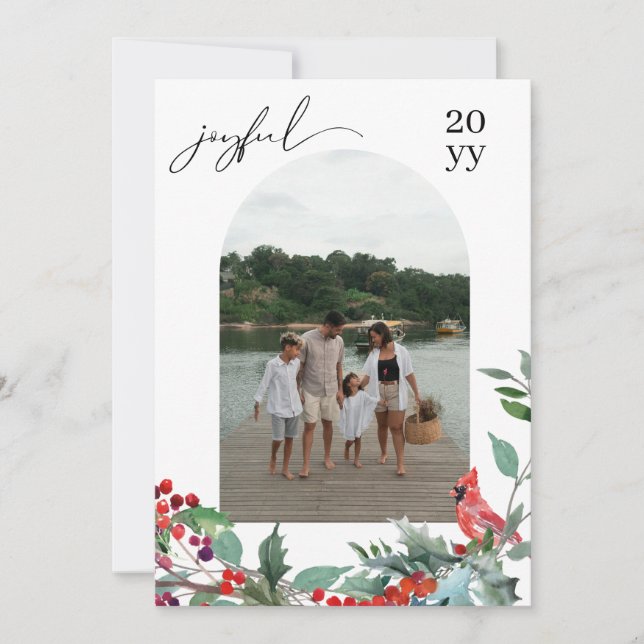 Joyeuse carte de Noël Élégant Carte photo de vacan (Devant)