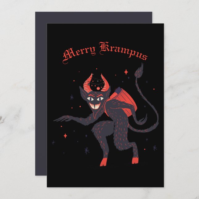Joyeuse carte de Noël Krampus (Devant / Derrière)