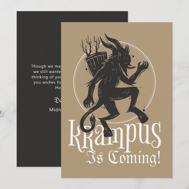 Joyeuse carte de Noël Krampus (Devant / Derrière)