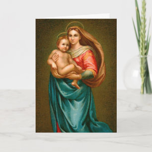 Joyeuse carte de Noël Madonna et enfant