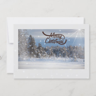 Joyeuse carte de Noël Scène d'hiver époustouflante