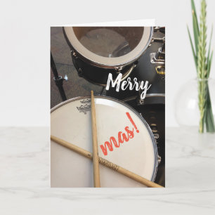 Joyeuse carte de Noël Xmas pour batteur