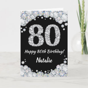 Joyeuse carte de Parties scintillant 80e anniversa