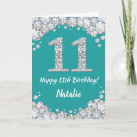 Joyeuse carte de Parties scintillant Turquoise et 