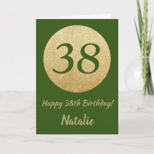 Joyeuse carte de Parties scintillant verte et Gold
