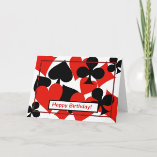 Joyeuse carte de pont d'anniversaire jouant cartes